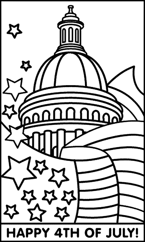 July 4th Capitol and Flag
