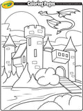 Castle with Dragon Flying Above