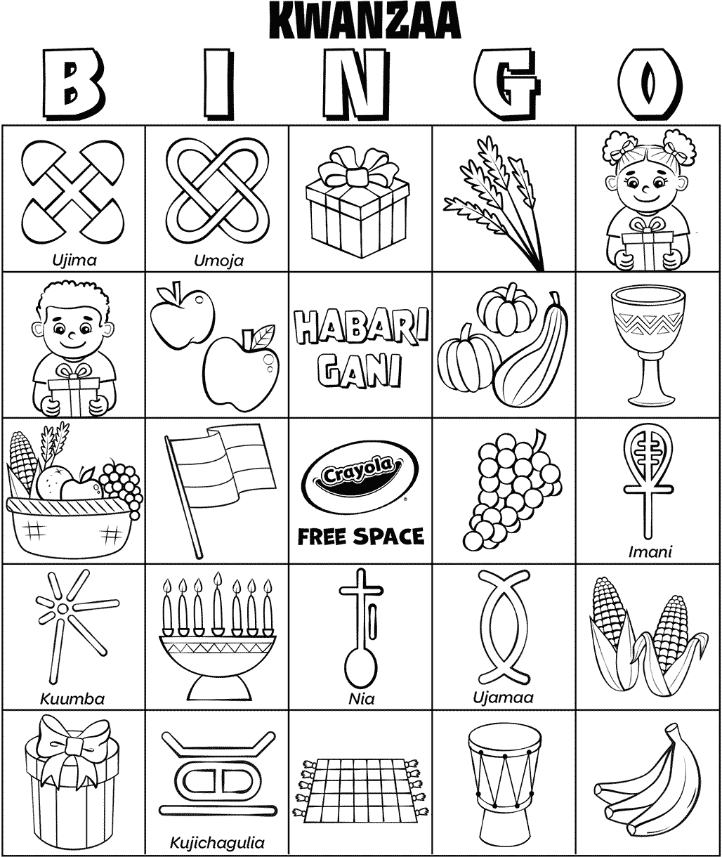 Kwanzaa Bingo Board No.1