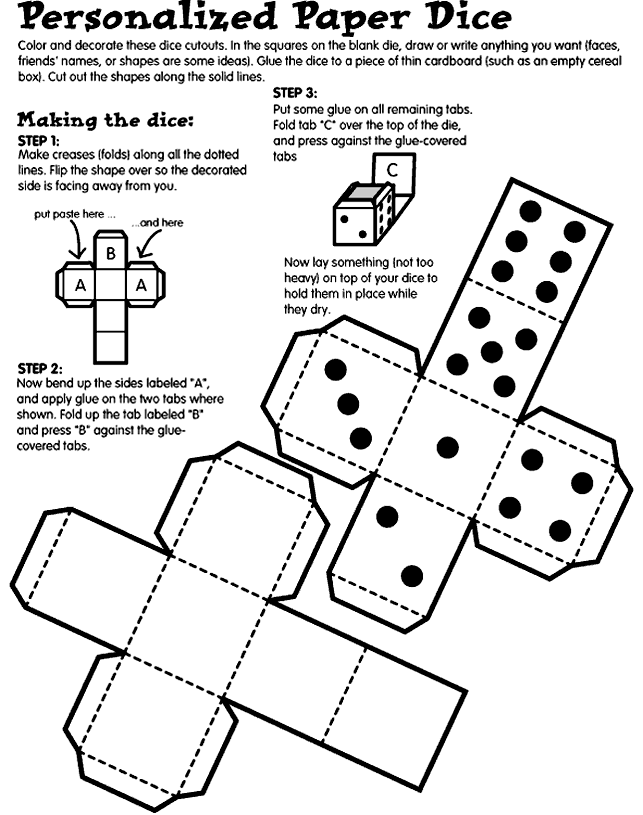 Personalized Paper Dice