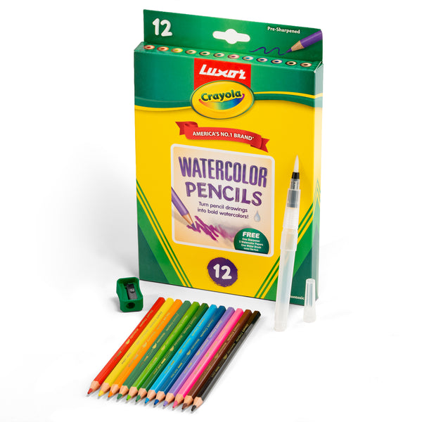 Water Colour Pencils 12 shades  + Water Brush + Papers