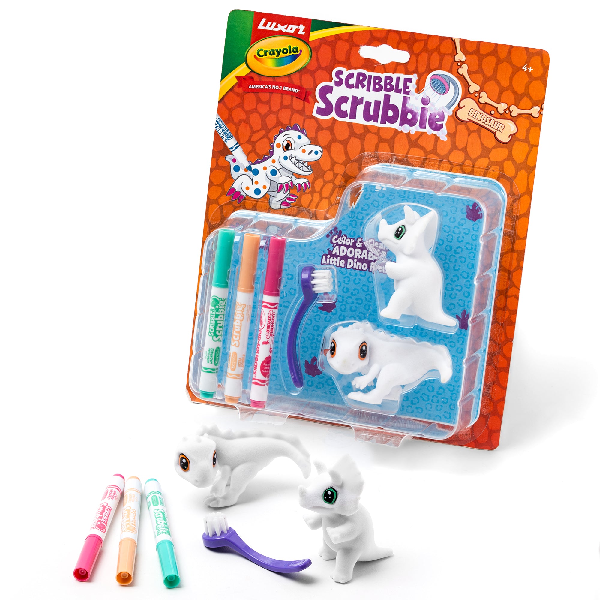 Scribble Scrubbie Pets Dinosaurs, 2 Count (T-Rex & Triceratops)