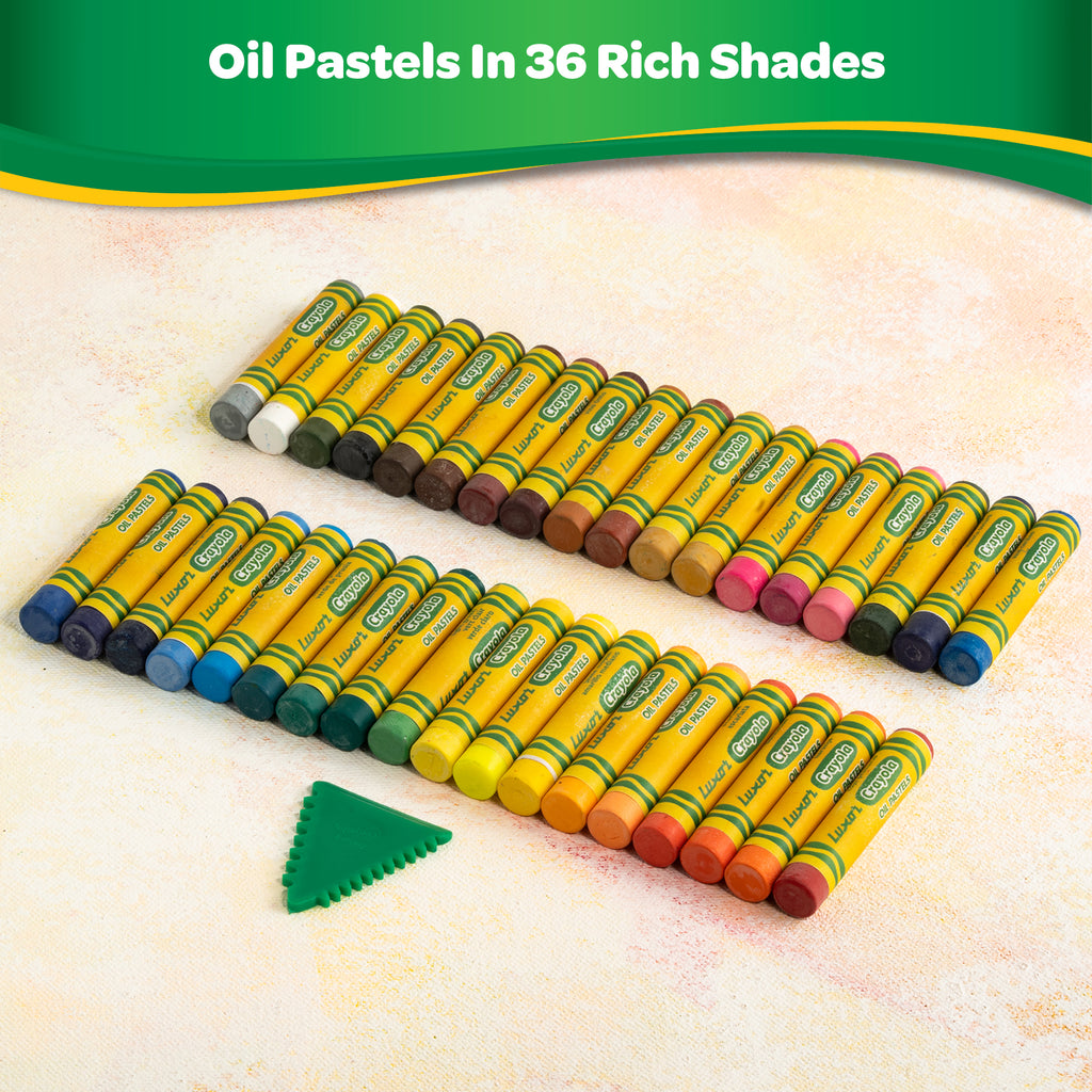 Oil Pastels 36 Shades + Scrapping Tool - Plastic Pack