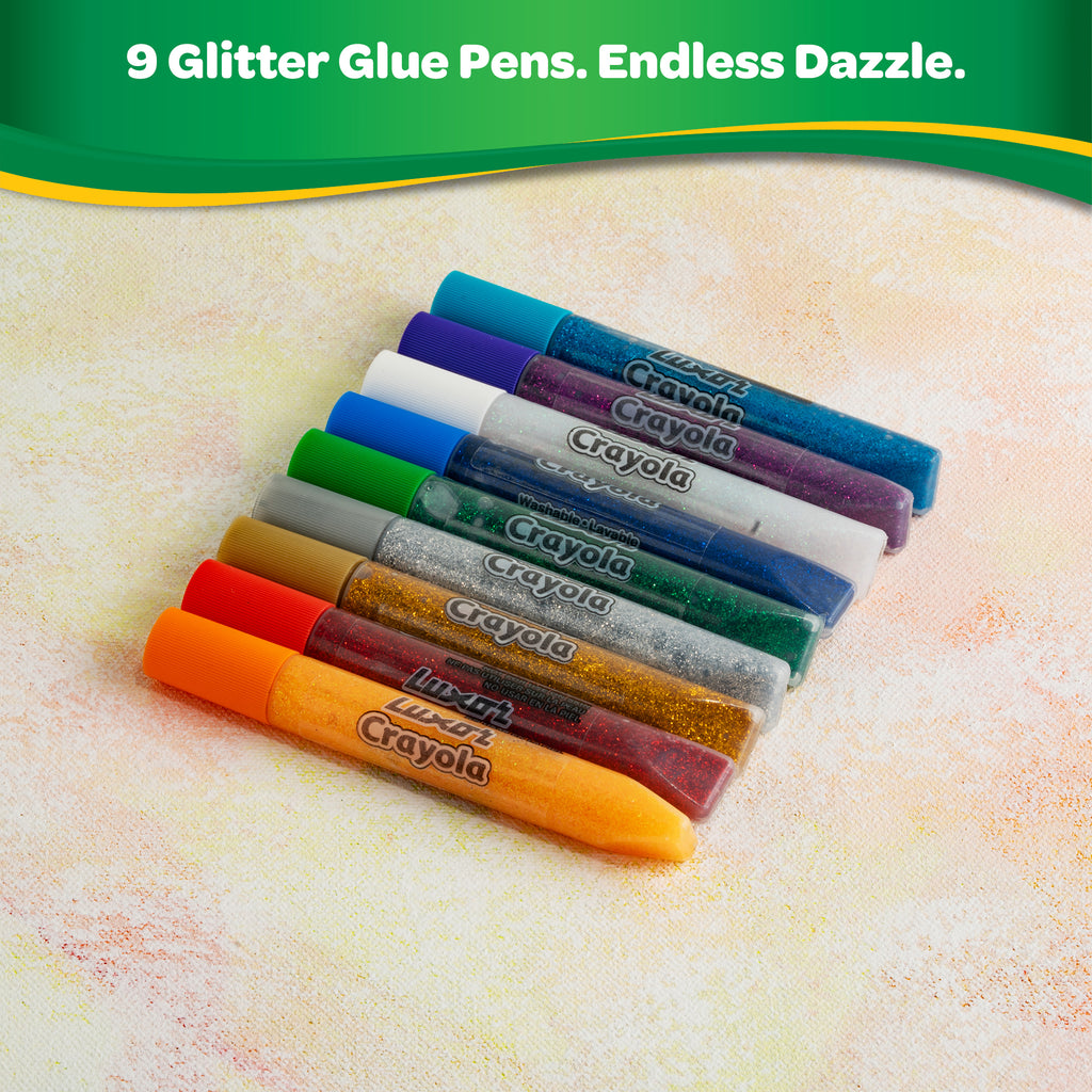 Glitter Glue, set of 9 (10 ml)
