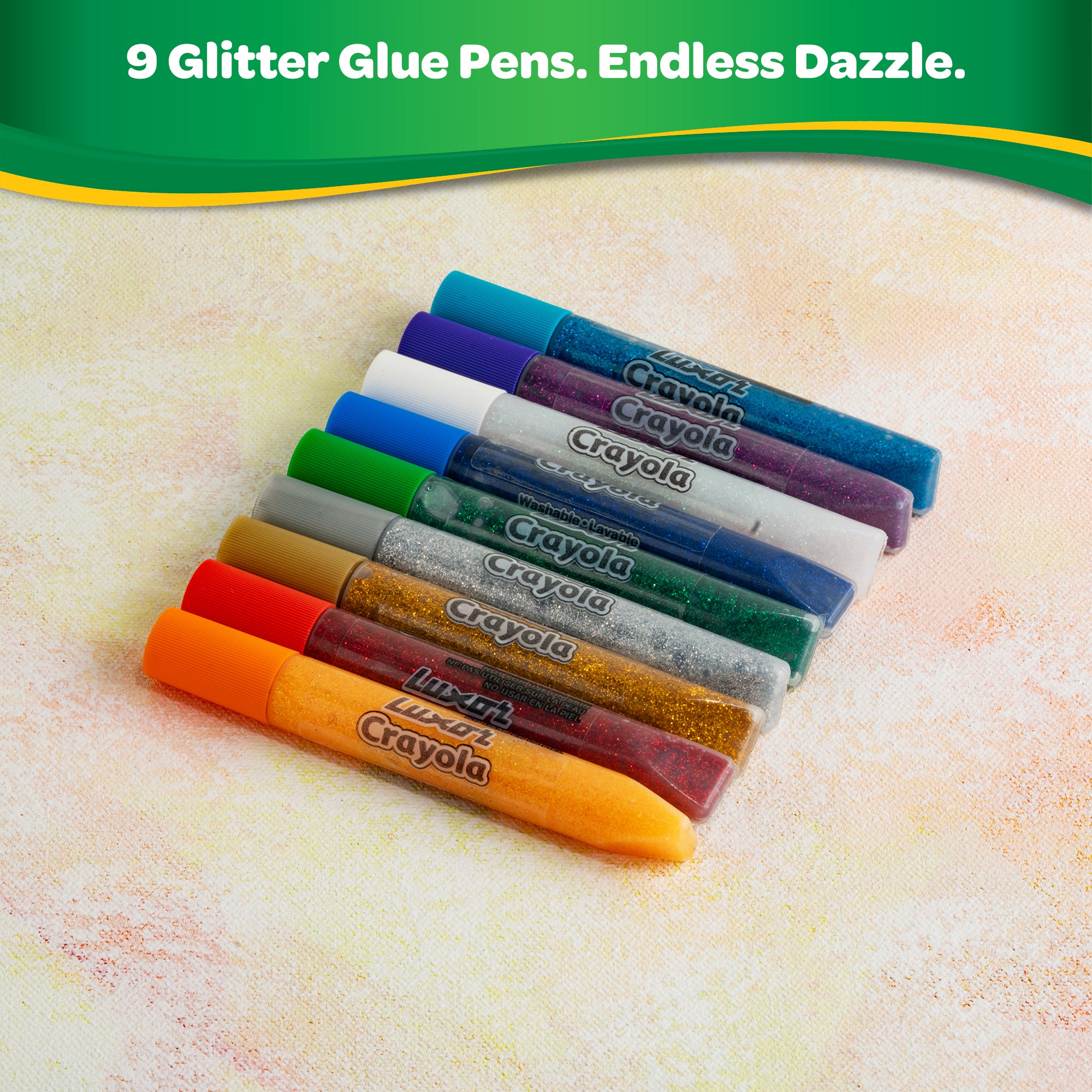 Glitter Glue, set of 9 (10 ml)