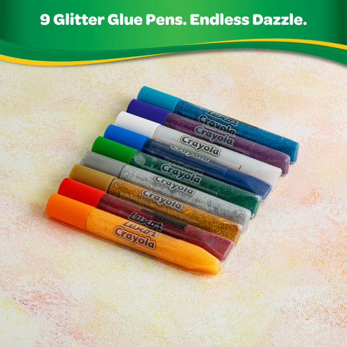 Glitter Glue, set of 9 (10 ml)