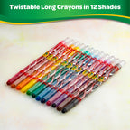 Twistable Long Crayons 12 Shades
