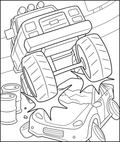 Monster Truck Crushing a Car