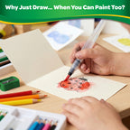Water Colour Pencils 12 shades  + Water Brush + Papers