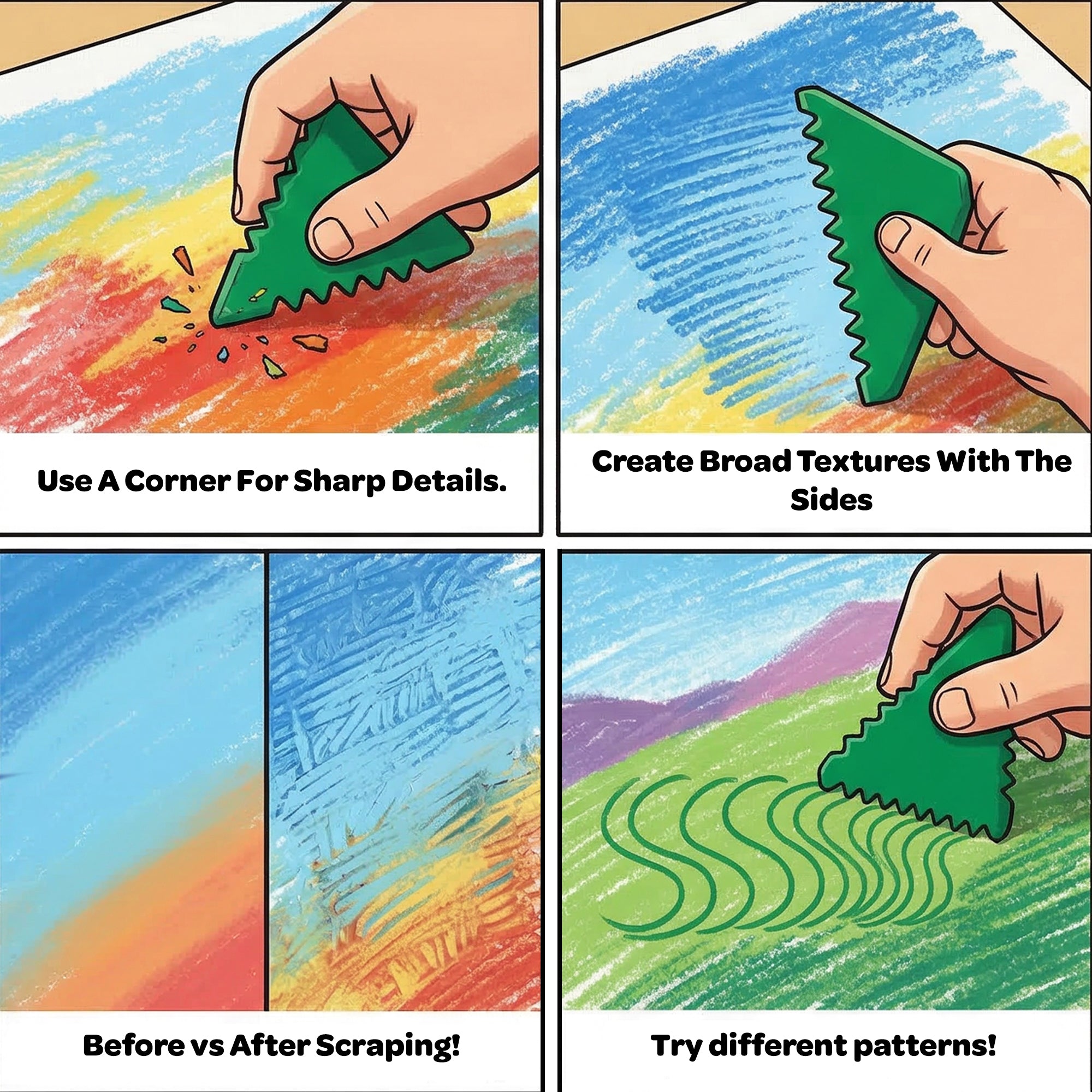 Oil Pastels 36 Shades + Scrapping Tool - Plastic Pack