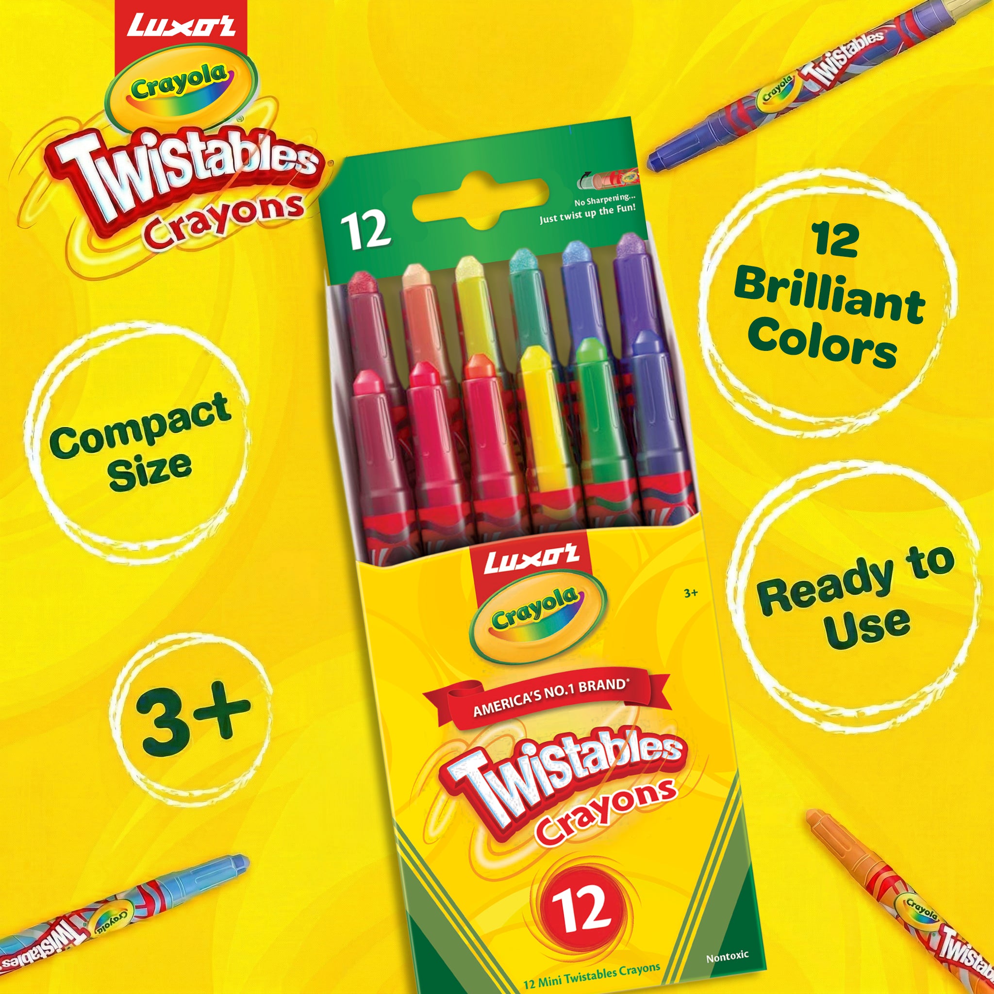 Twistable Mini Crayons 12 Shades
