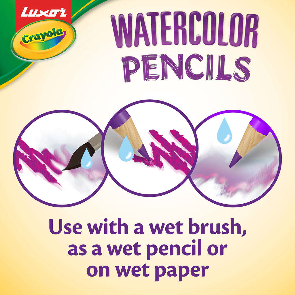 Water Colour Pencils 12 shades  + Water Brush + Papers