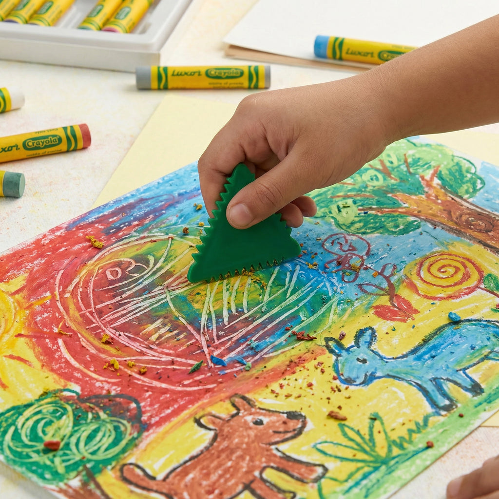 Oil Pastels 36 Shades + Scrapping Tool - Plastic Pack