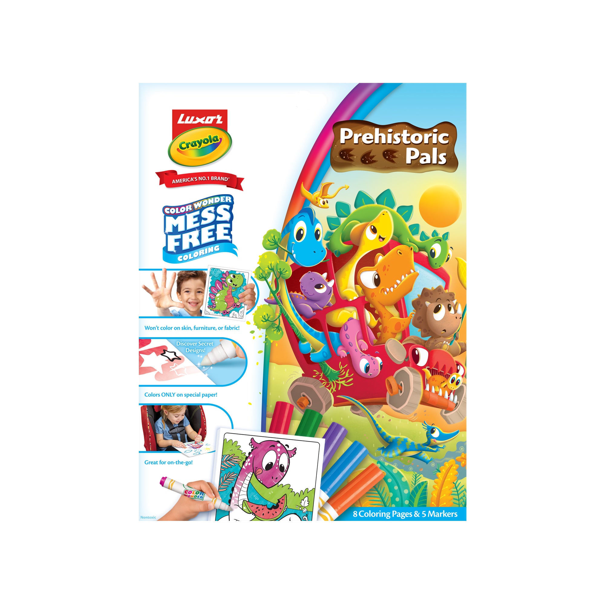 Color Wonder Mess Free Prehistoric Pals Dinosaur Coloring Pages & Markers