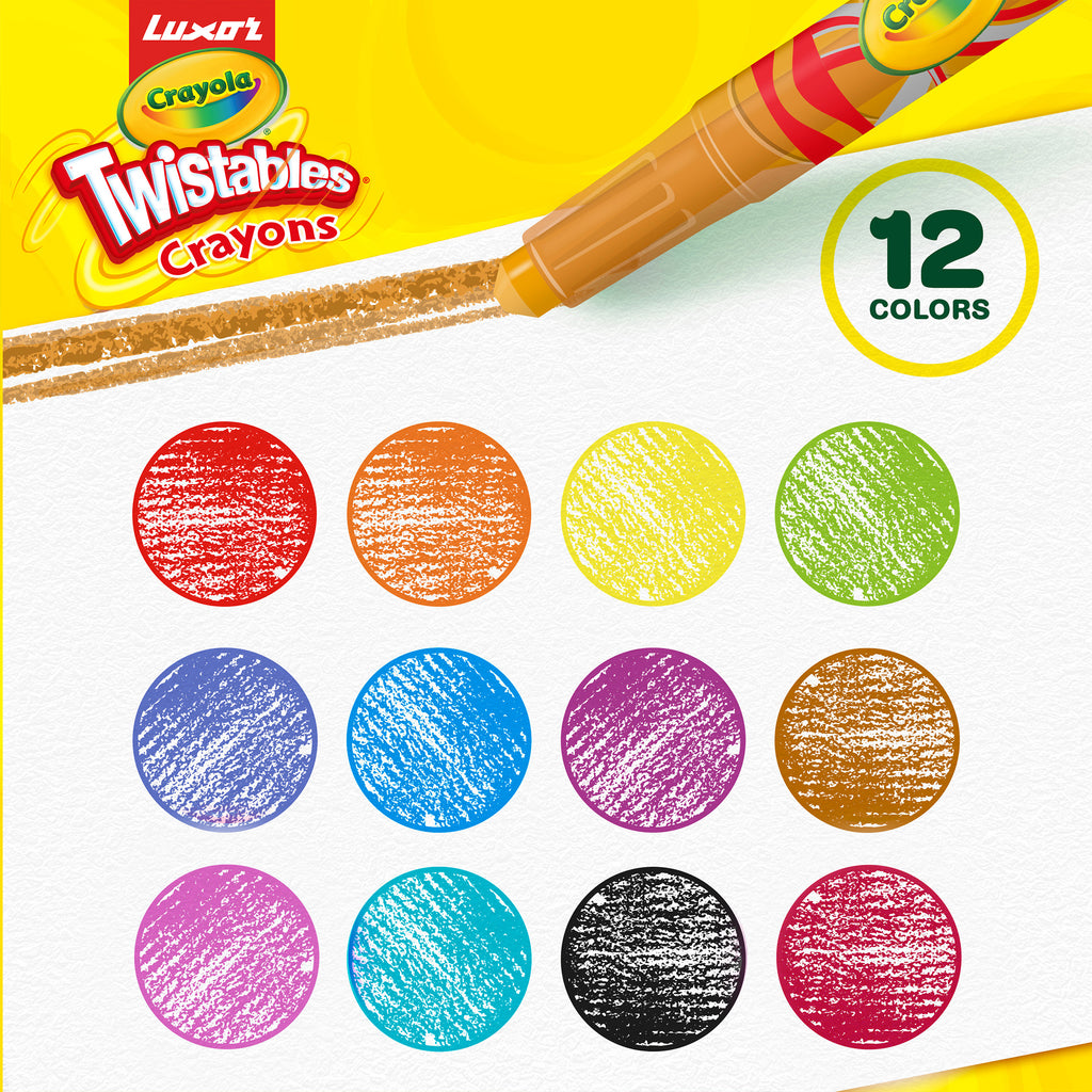 Twistable Long Crayons 12 Shades