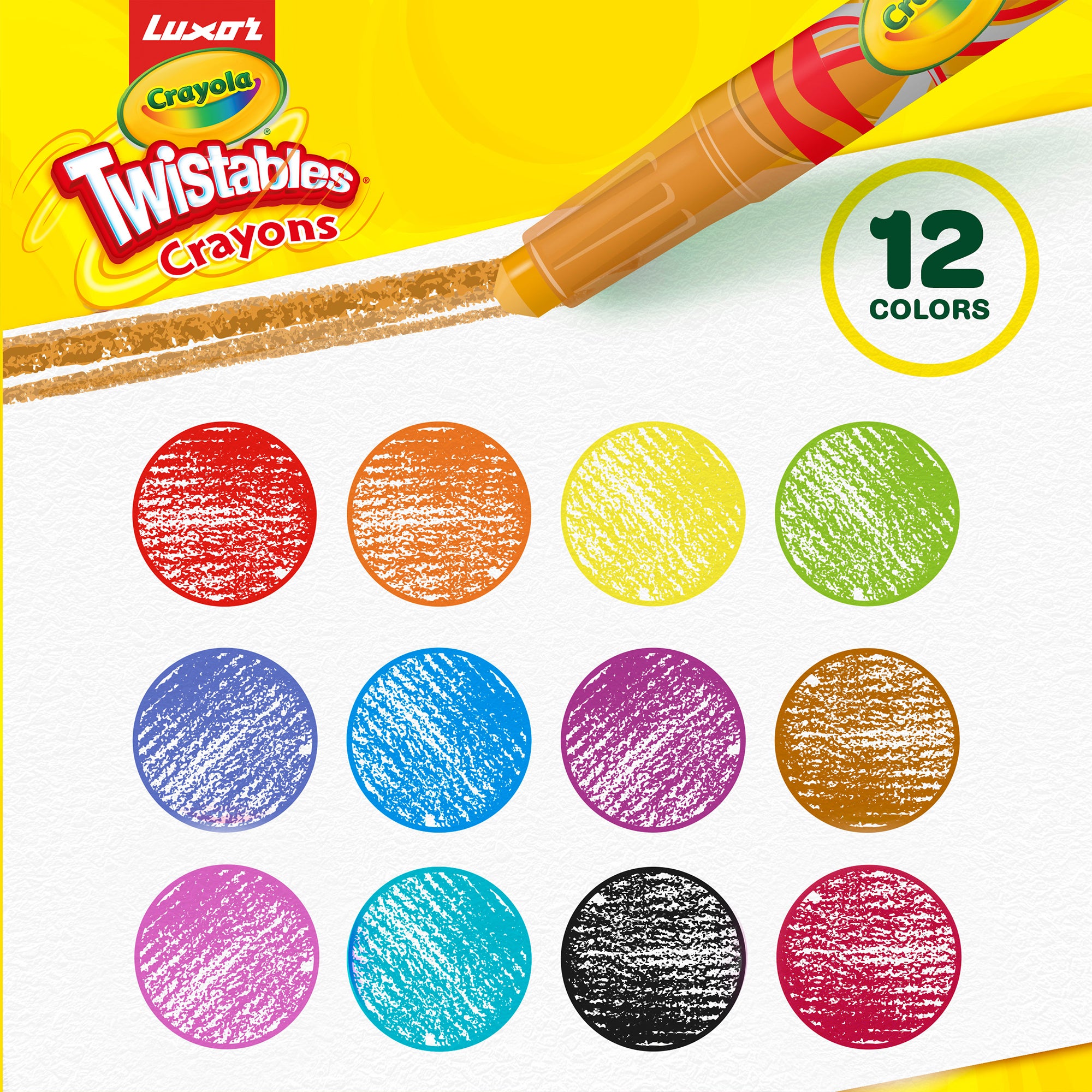Twistable Long Crayons 12 Shades
