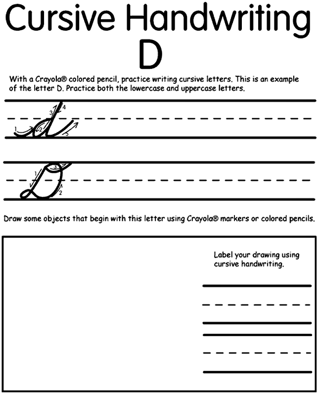 Writing Cursive D