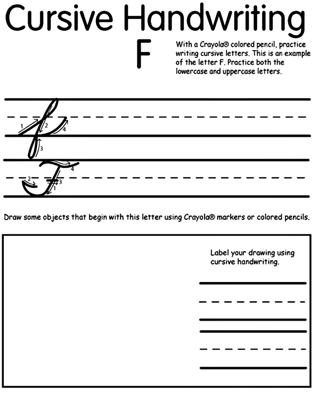 Writing Cursive F