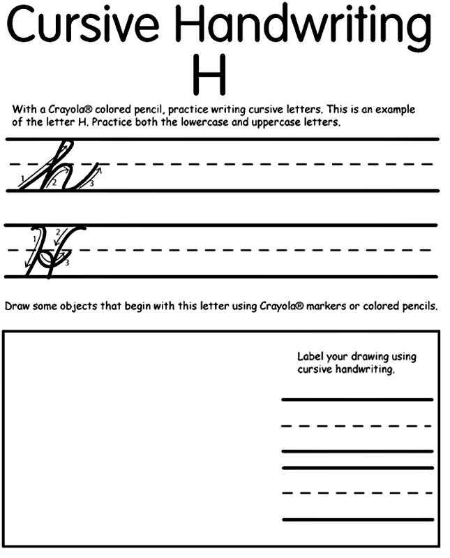 Writing Cursive H