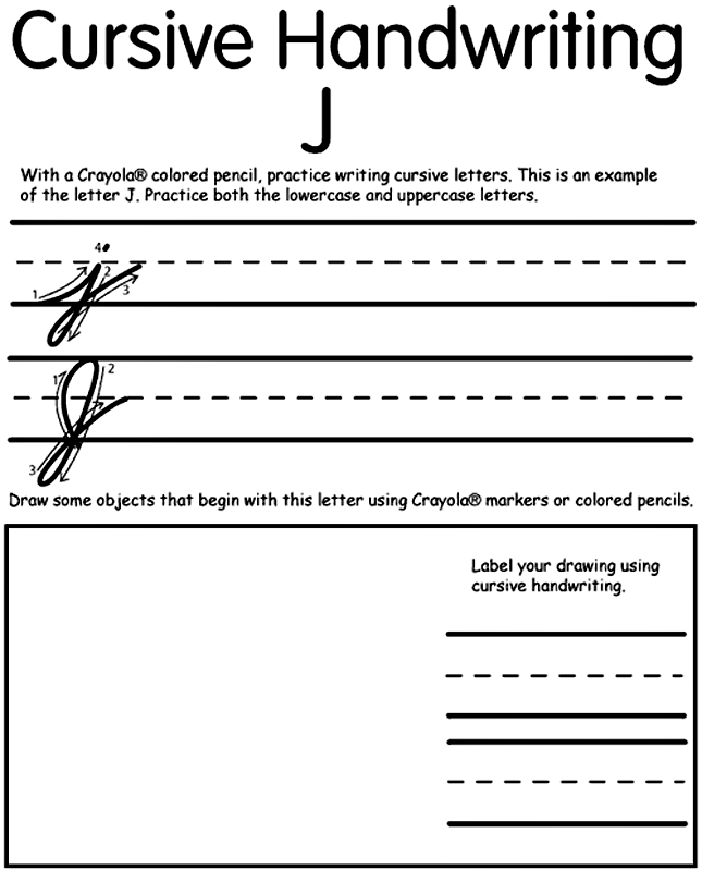 Writing Cursive J