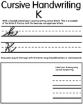 Writing Cursive K