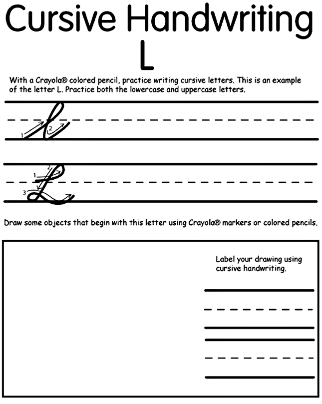 Writing Cursive L