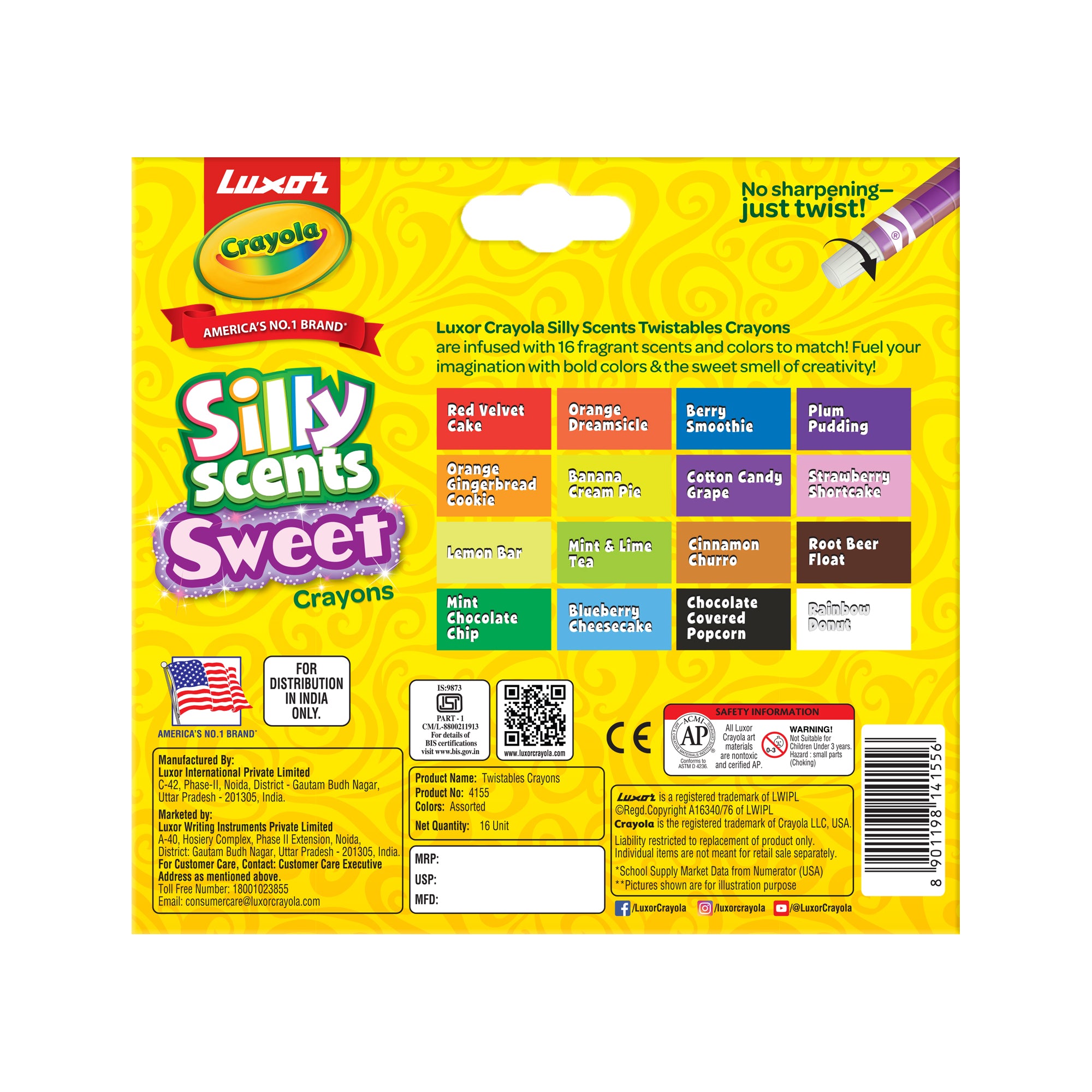 Twistable Mini Silly Scents Crayons 16 Shades