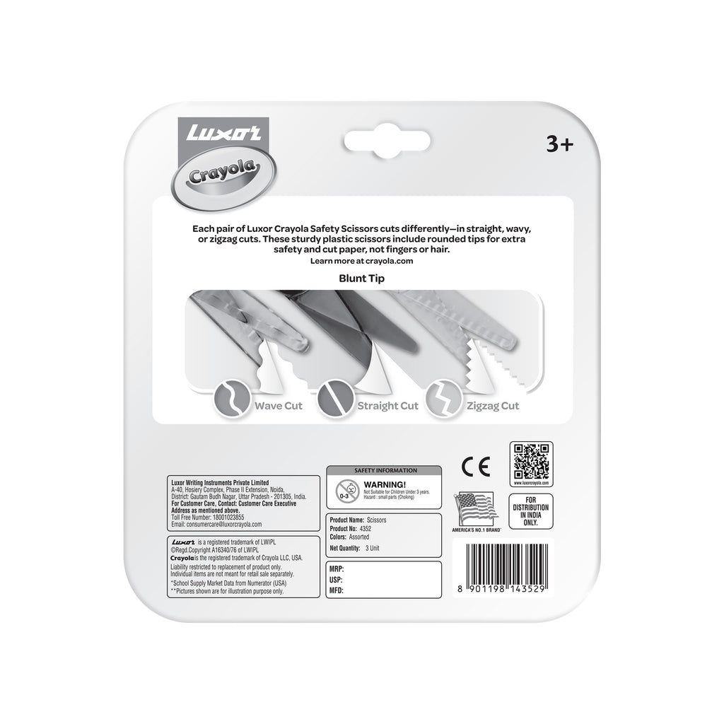 Safety Scissors 3 count (plastic)