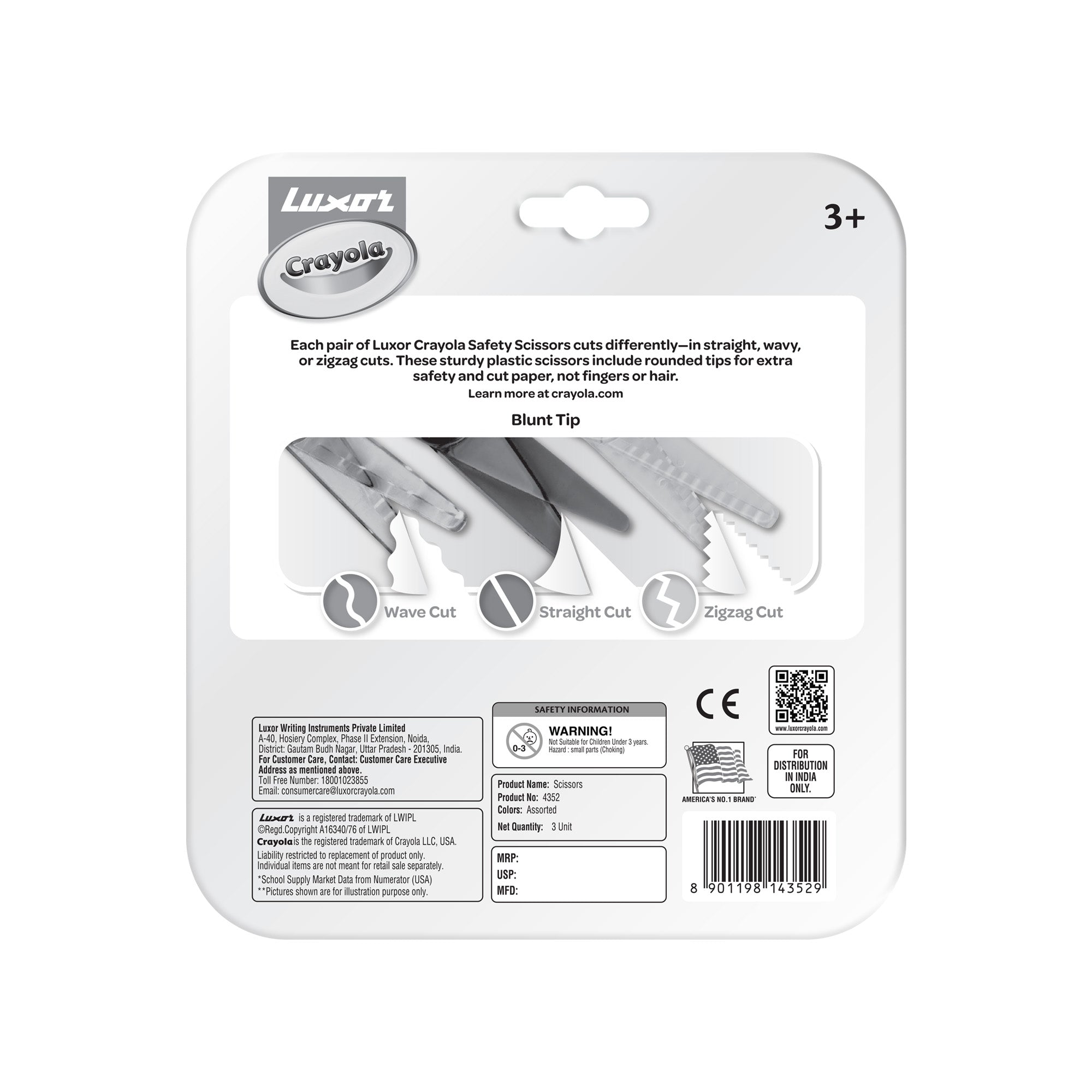 Safety Scissors 3 count (plastic)