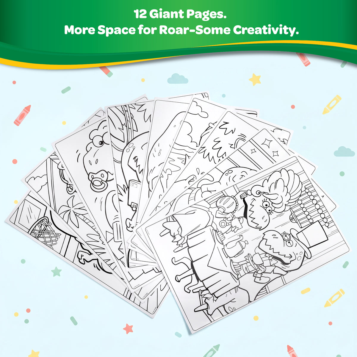 Giant Coloring Pages, T-Rex, 12 pages