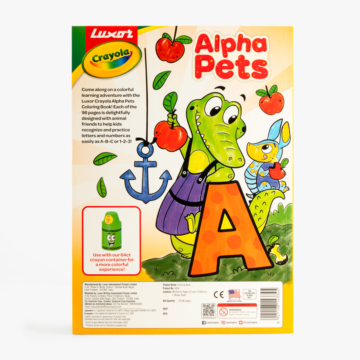 Alpha Pets Coloring Book, 96 Pages