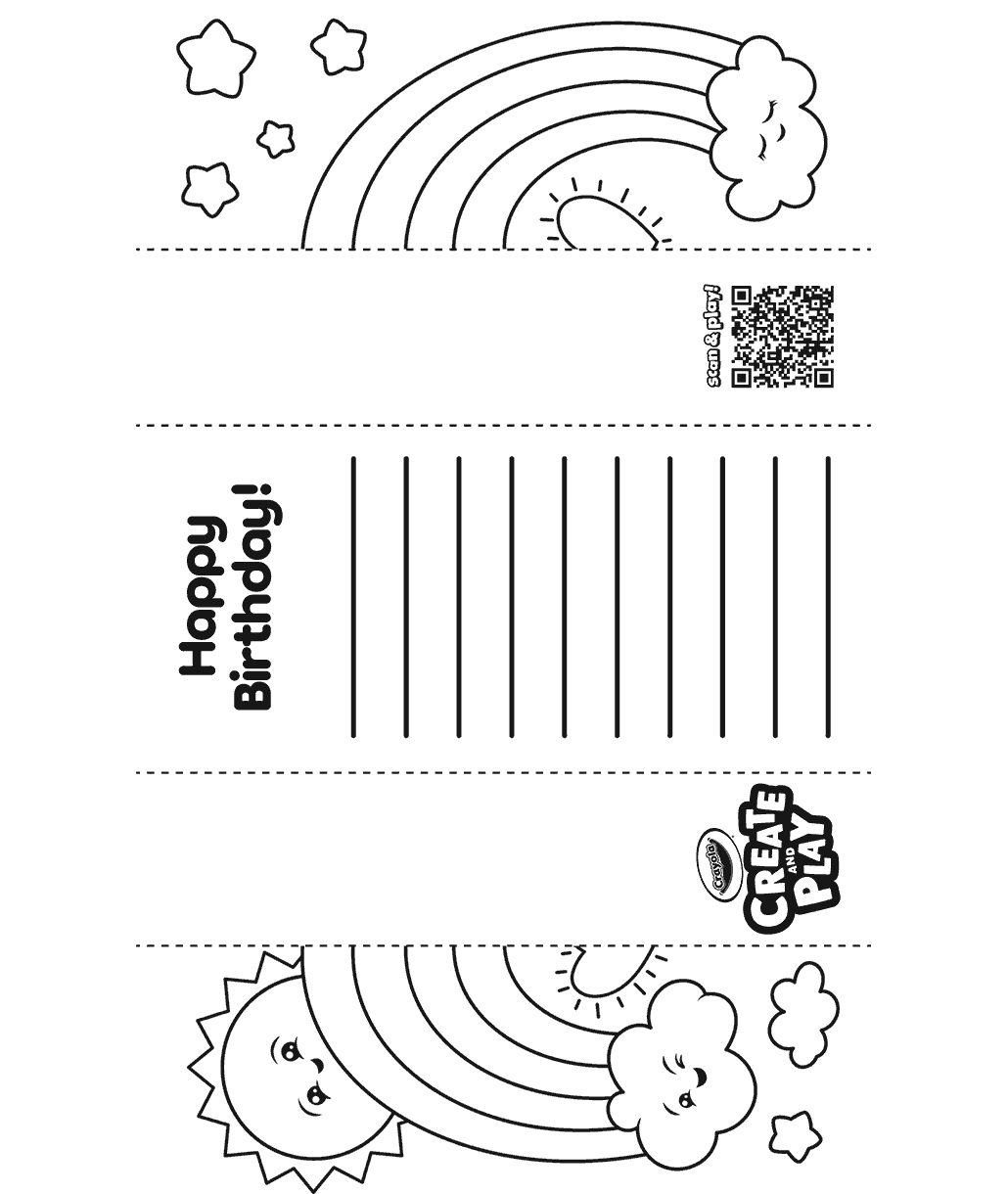 Create And Play Rainbow Birthday Foldable Gift Card