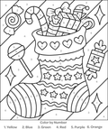 Christmas Stocking Color By Number