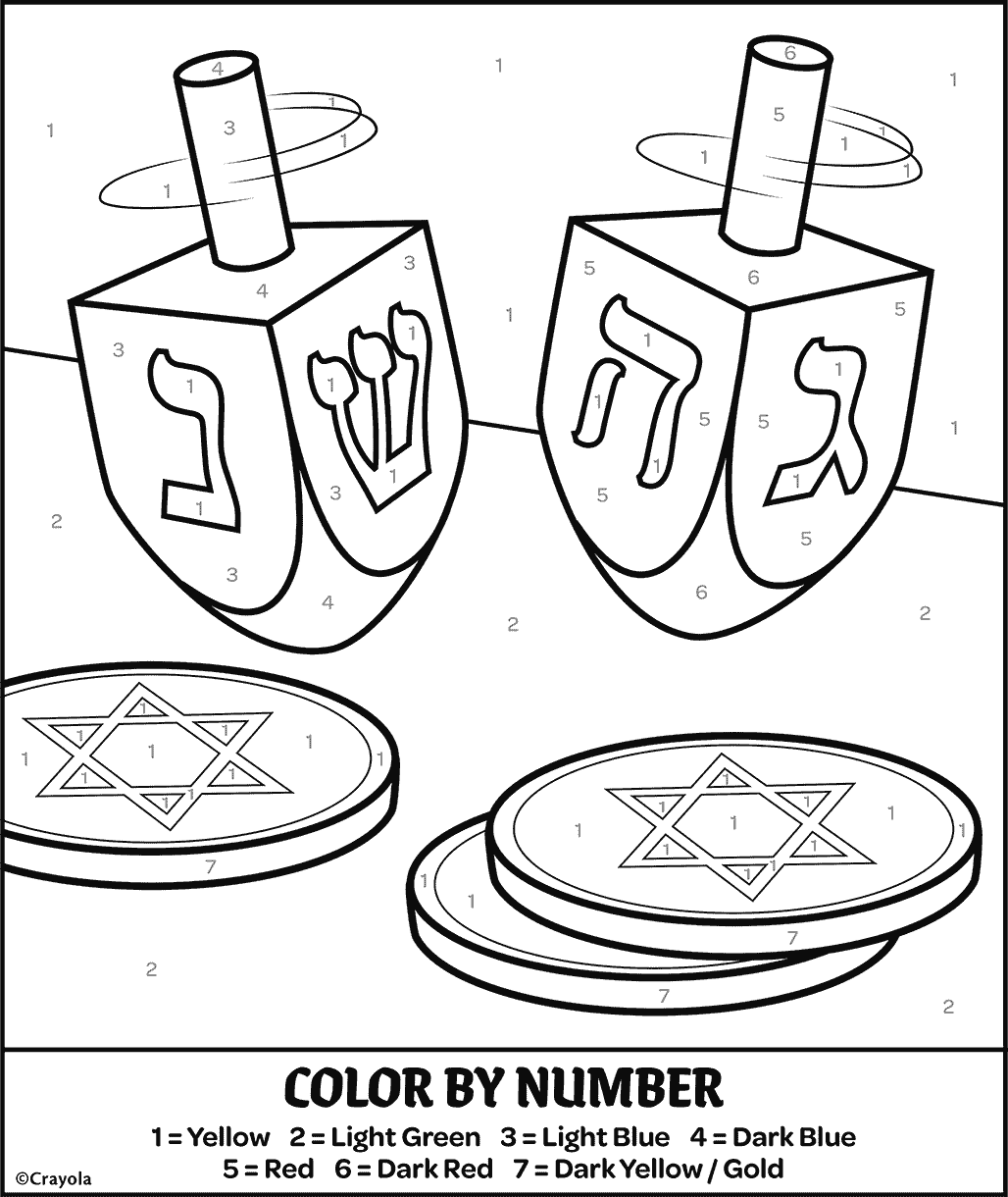 Hanukkah Color By Number