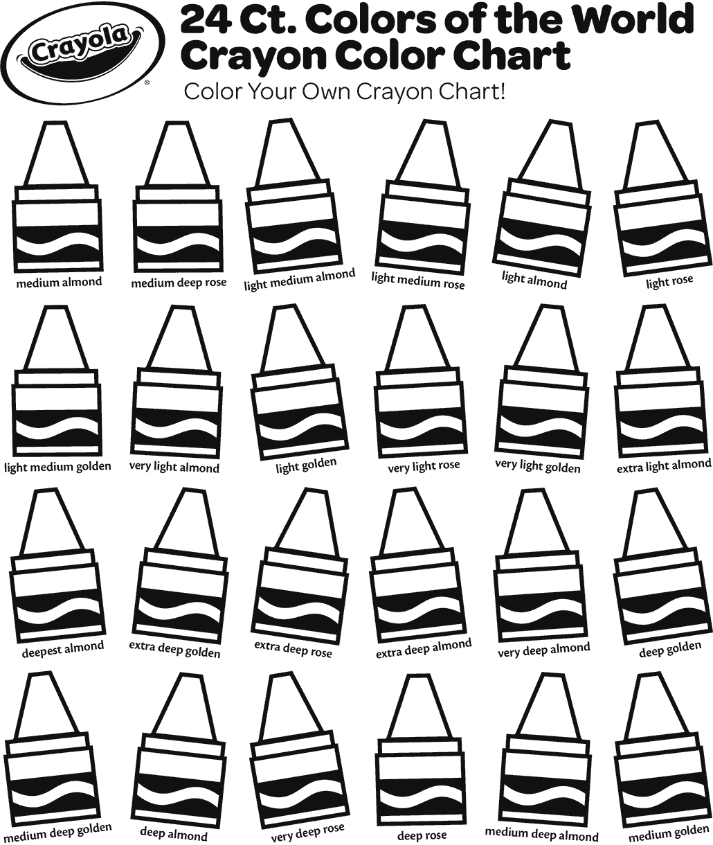 Color Your Own Colors of the World Crayon Chart