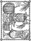 Fancy Drinks, Adult Coloring Page