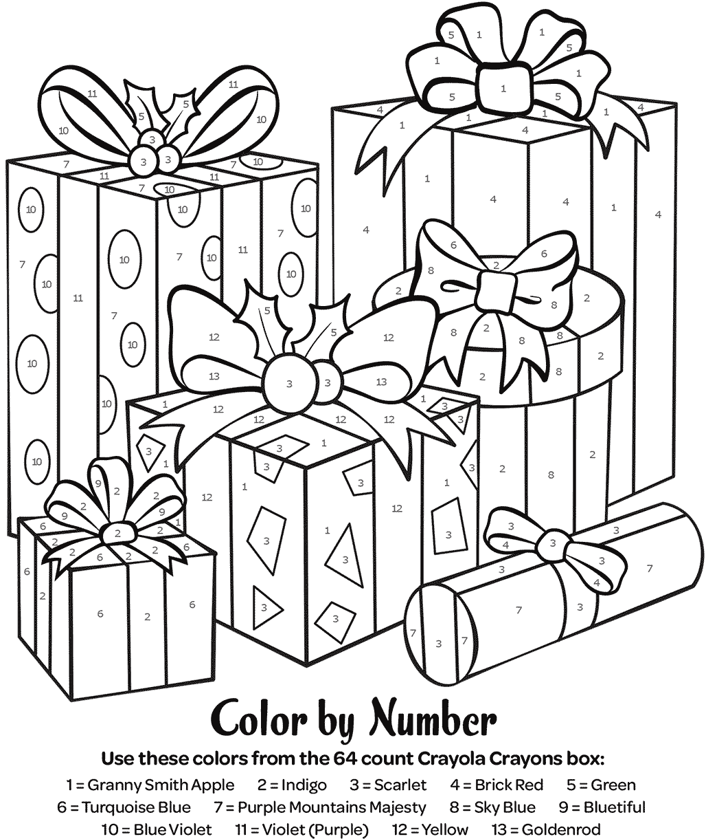 Gift Packages Color by Number
