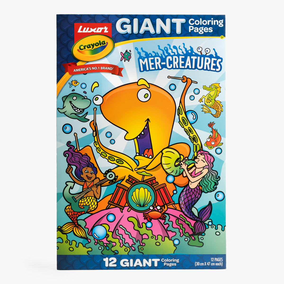 Giant Coloring Pages, Mer-Creatures, 12 pages