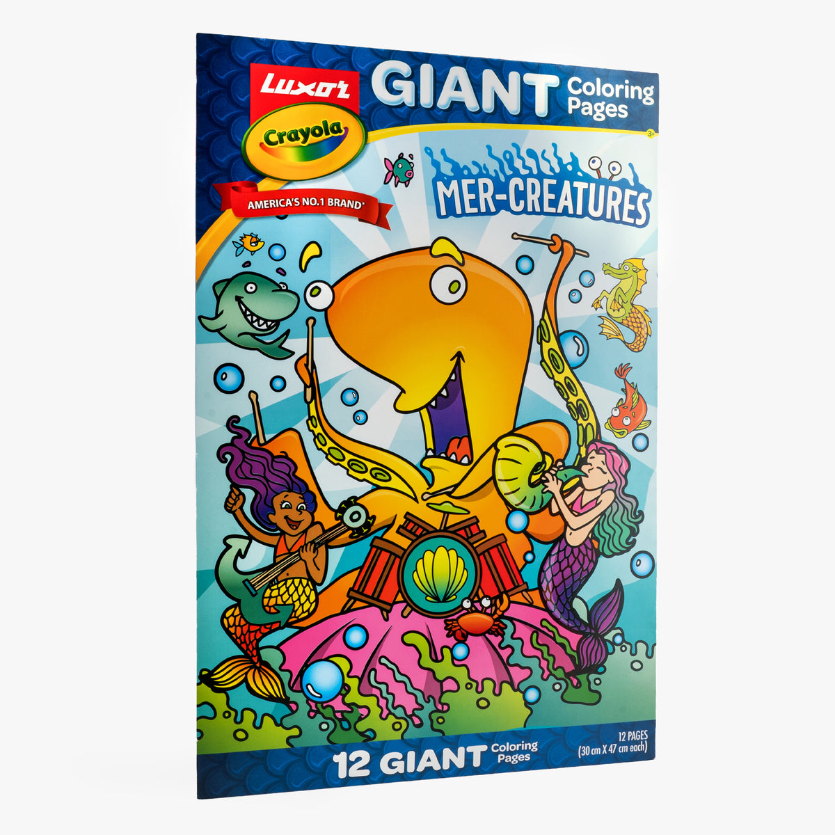 Giant Coloring Pages, Mer-Creatures, 12 pages