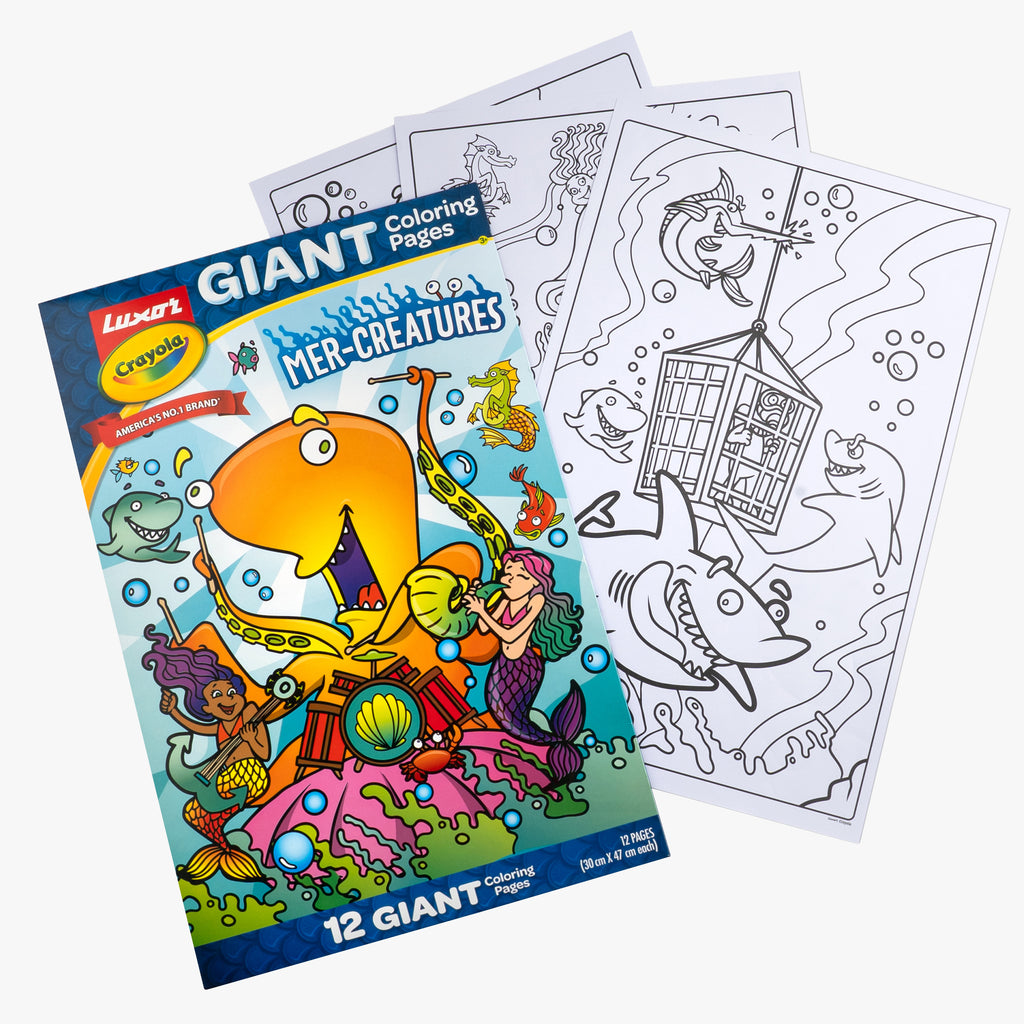Giant Coloring Pages, Mer-Creatures, 12 pages