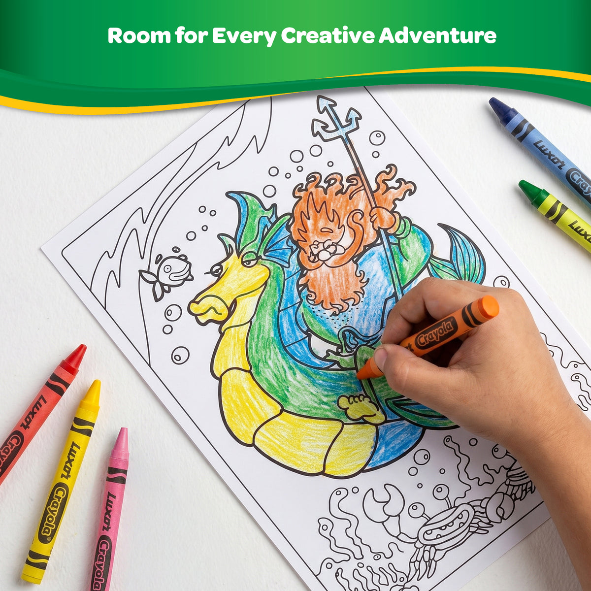Giant Coloring Pages, Mer-Creatures, 12 pages