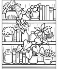Bookshelf with Plants