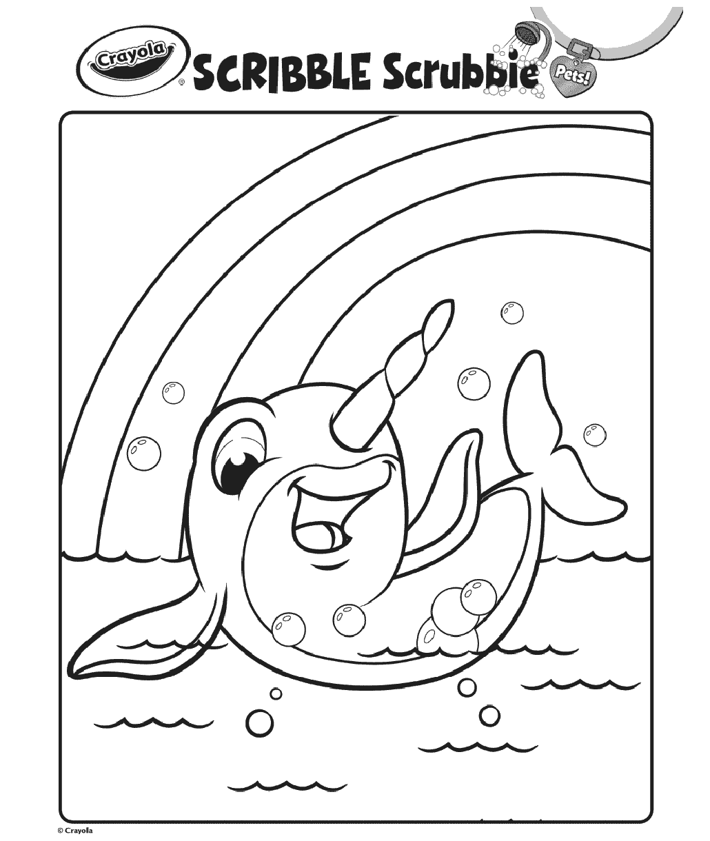 Scribble Scrubbie Pets Narwhal - Naomi